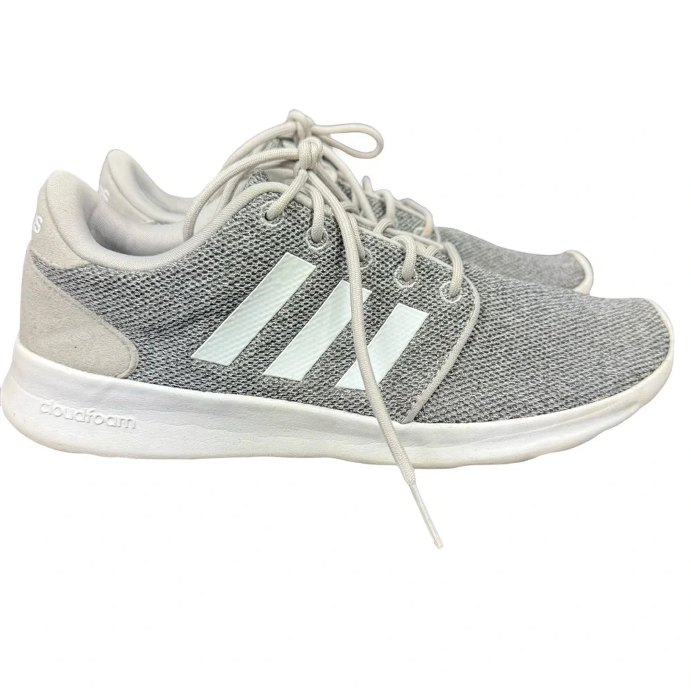 Adidas Cloudfoam Grey Athletic Lightweight Sneakers Women's Size 7 QT Racer EUC - Picture 3 of 16